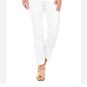 Tribal White Straight Leg Cropped Pull On Pants